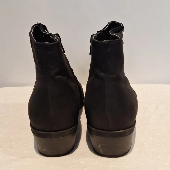 White Mountain Desire Black Ankle Boots with Silver Studs - Picture 5 of 11